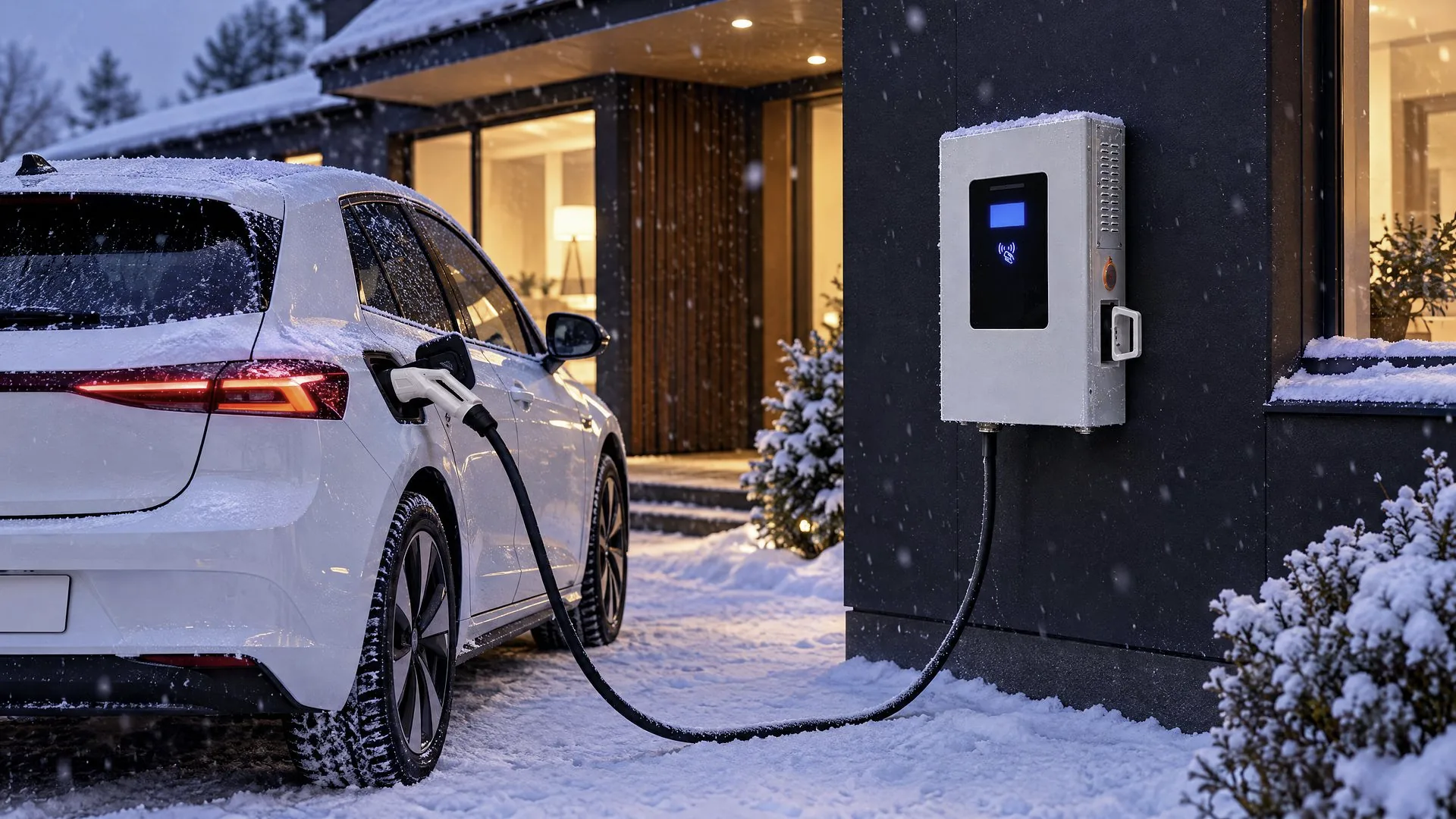 Ampera Nova на фасаді взимку