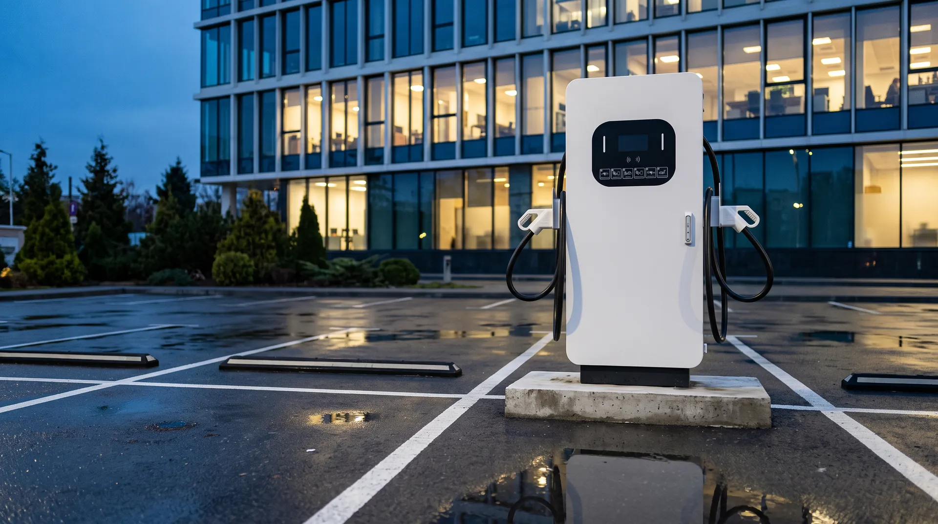 Зарядна станція Ampera Titan 120 на парковці бізнес-центру