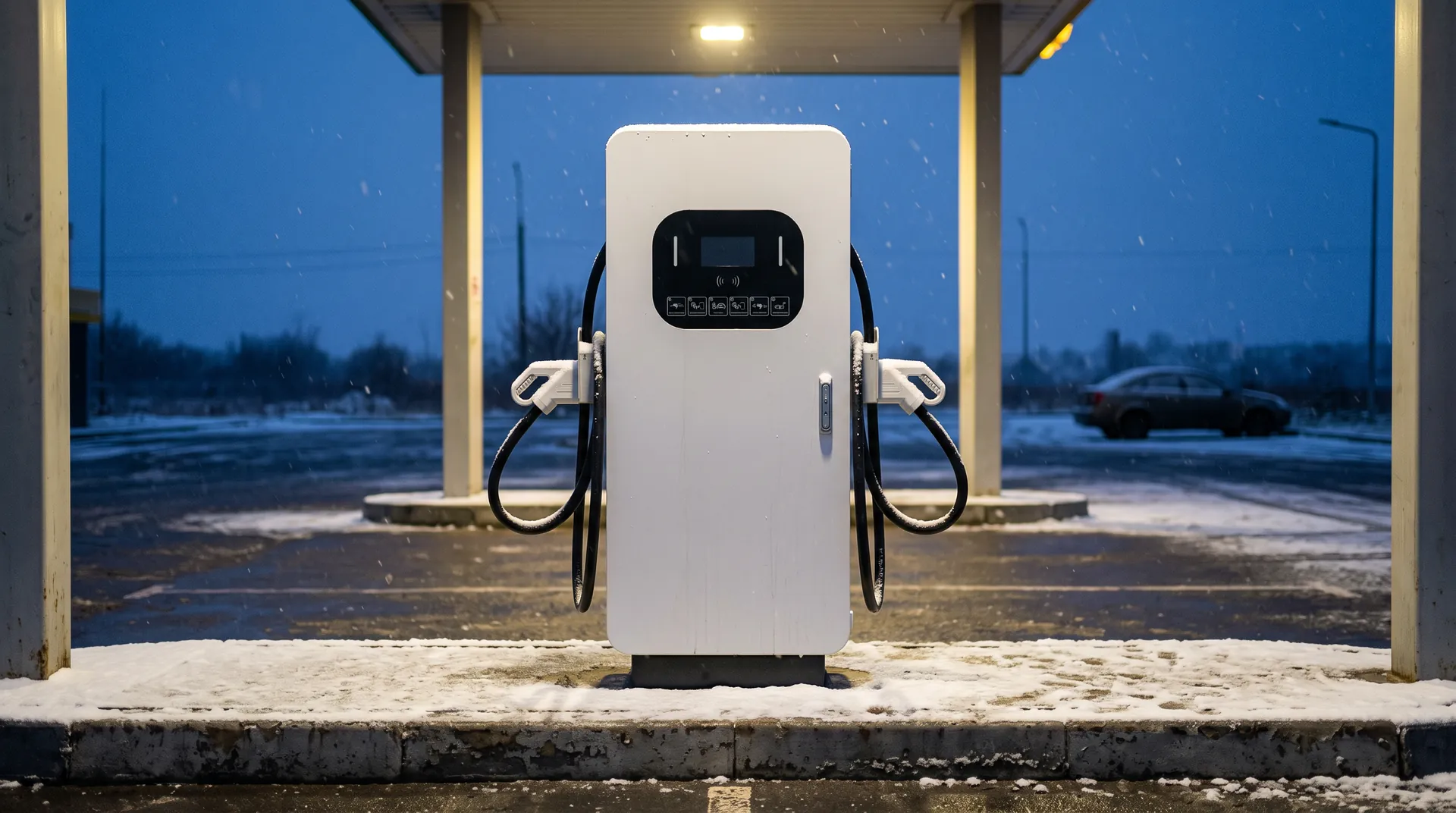 Ampera Titan 120 взимку на АЗС під снігом